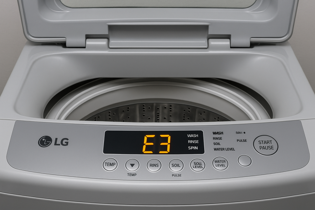 ارور E3 لباسشویی ال جی